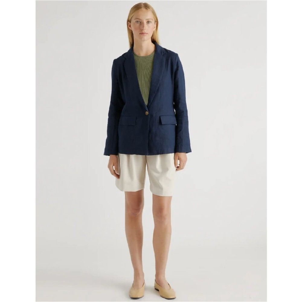 Quince Navy Single-Button Linen Blazer - NWT - Picture 3 of 10